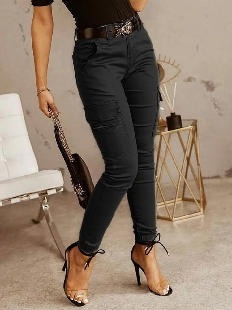 High Rise Skinny Cargo Pants