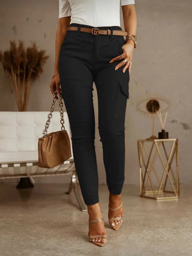 High Rise Skinny Cargo Pants