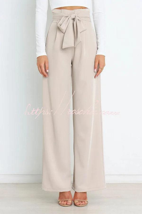 In Vogue Belted Pocketed Wide Leg Pants