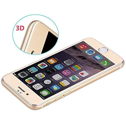 iPhone 8 Screen Protector, Premium HD Ultra Slim Anti-Scratch Temper Glass Screen Protector - Gold