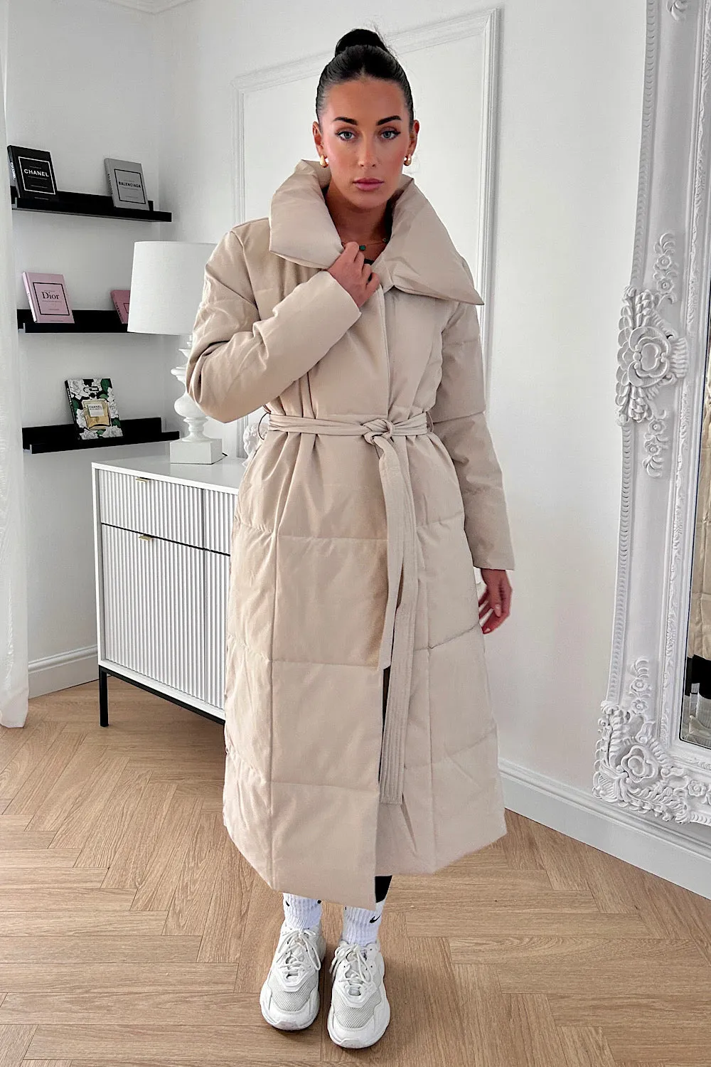 Iris Beige Long Duvet Padded Coat