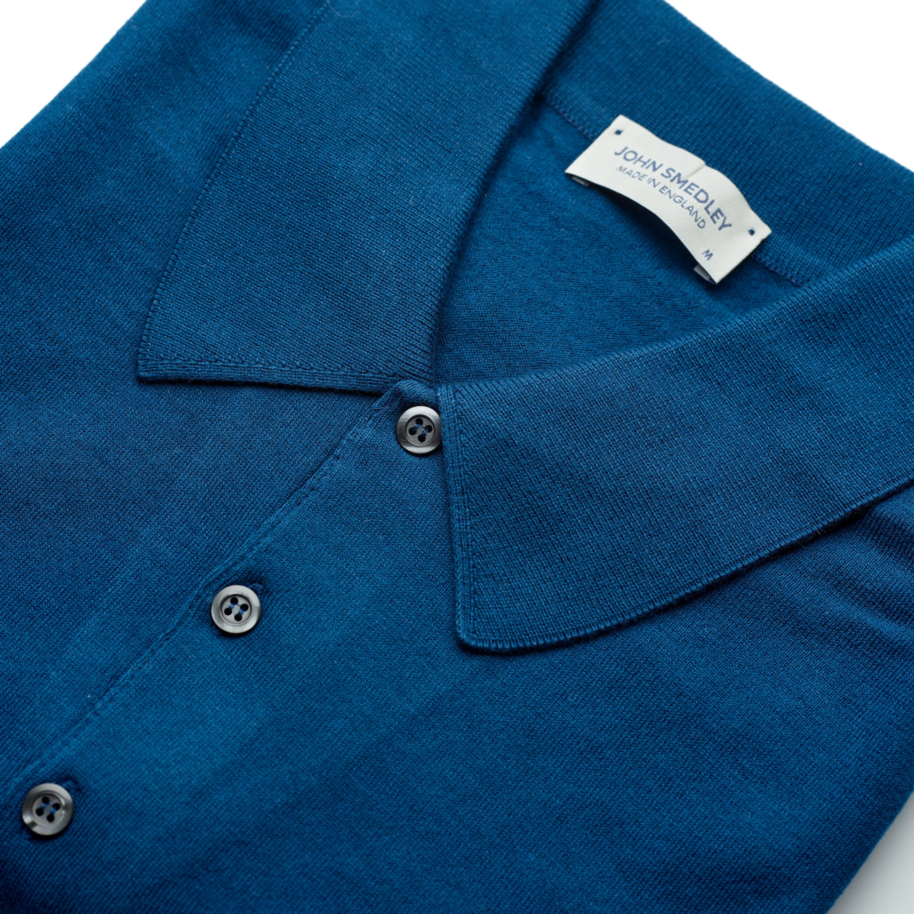 John Smedley Sea Island Cotton Indigo Polo Shirt