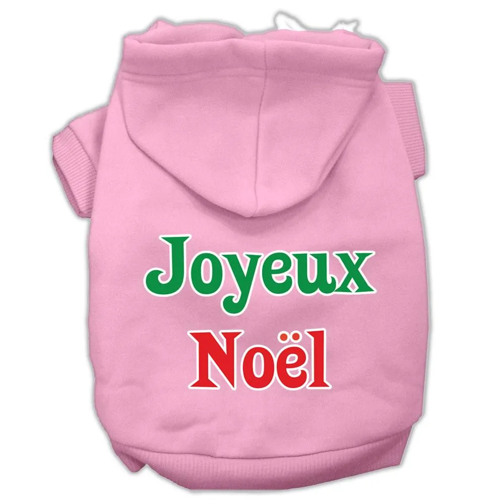 Joyeux Noel Screen Print Pet Hoodies Light Pink L (14)