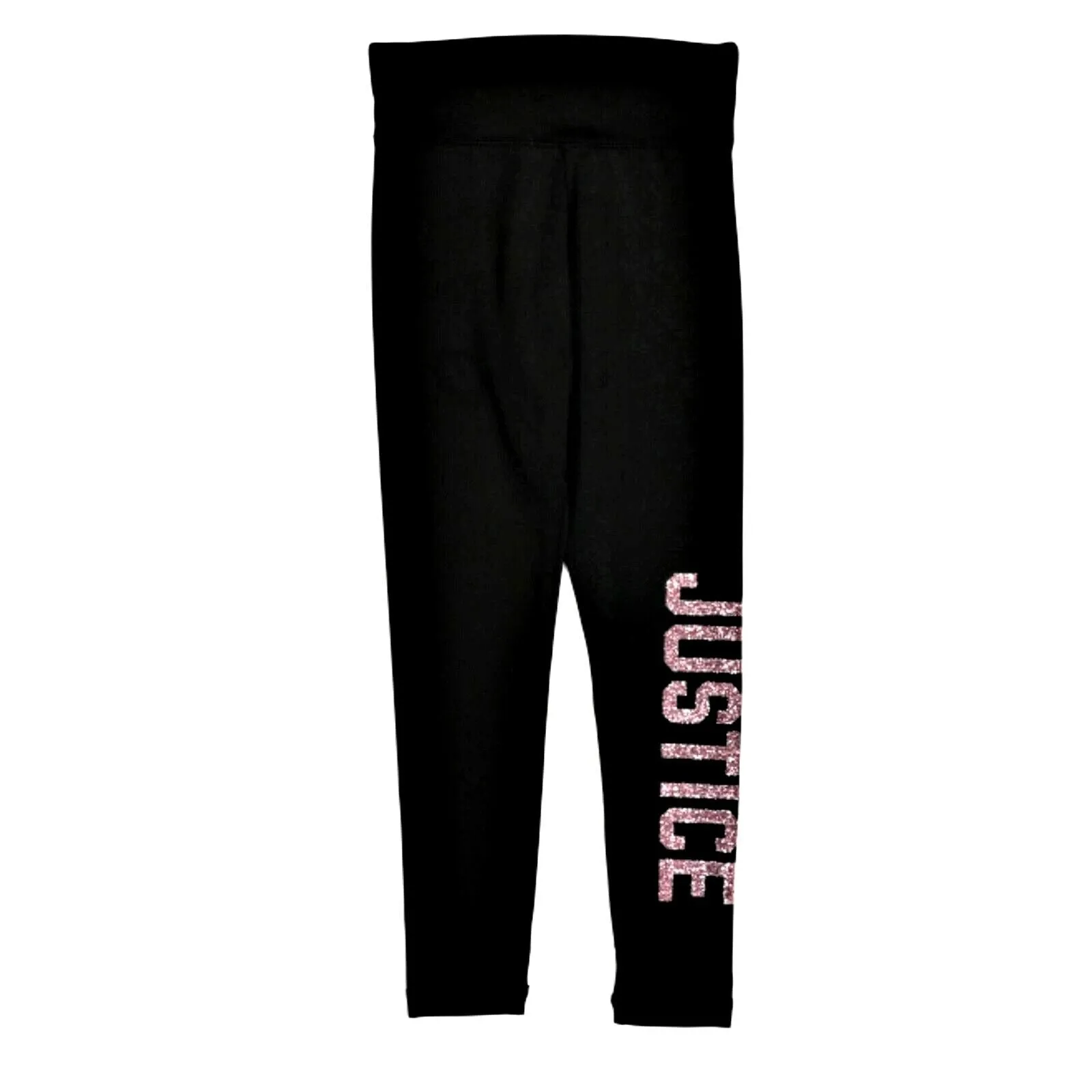 JUSTICE Big Girls Glitter Hologram Logo Active Fit Leggings