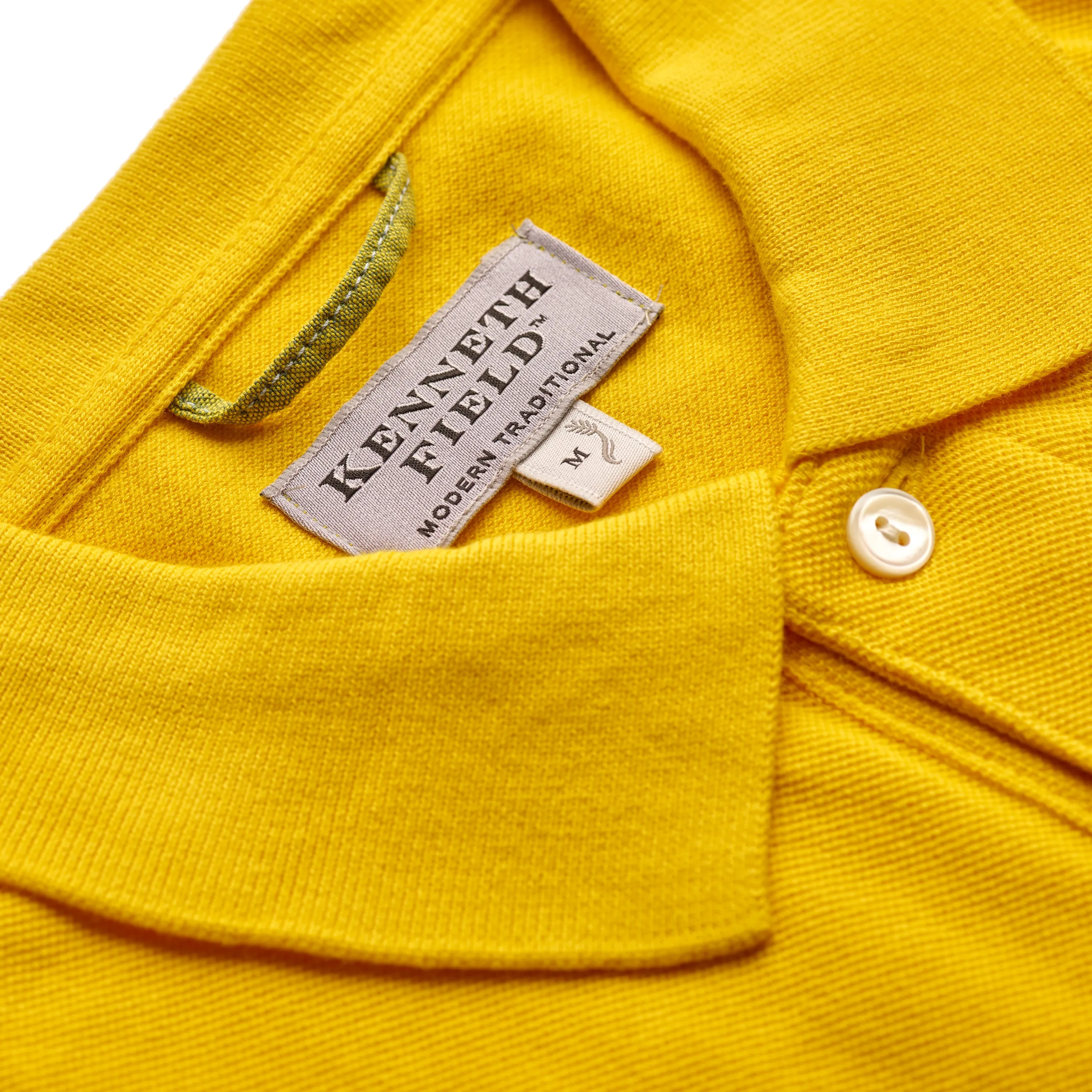 Kenneth Field Riviera Yellow Short Sleeve Knitted Piqué Polo Shirt