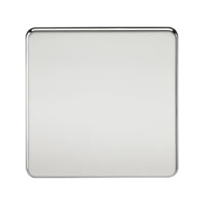 Knightsbridge Screwless 1 Gang Blanking Plate - Polished Chrome