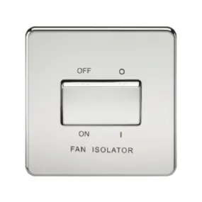 Knightsbridge Screwless 10A 3 Pole Fan Isolator Switch - Polished Chrome