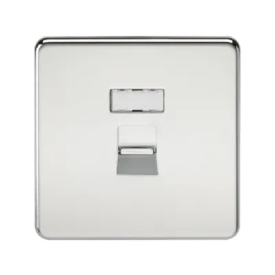 Knightsbridge Screwless RJ45 Network Outlet - Polished Chrome