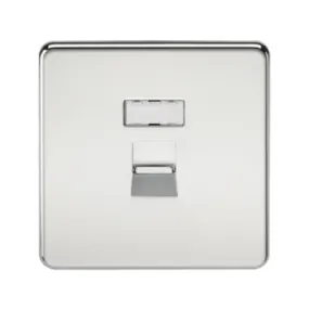 Knightsbridge Screwless RJ45 Network Outlet - Polished Chrome