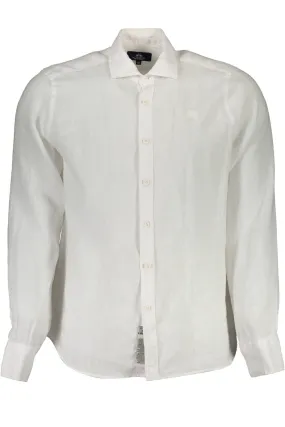 La Martina White Linen Men Shirt