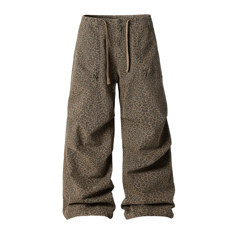 Leopard Print Tactical Cargo Pants