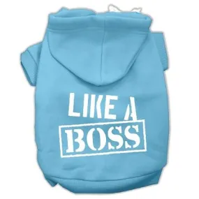 Like A Boss Screen Print Pet Hoodies Baby Blue Size Sm (10)