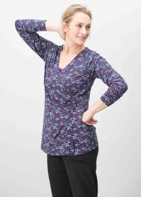 Linda Jersey VELCRO® Brand Fastening Wrap Top