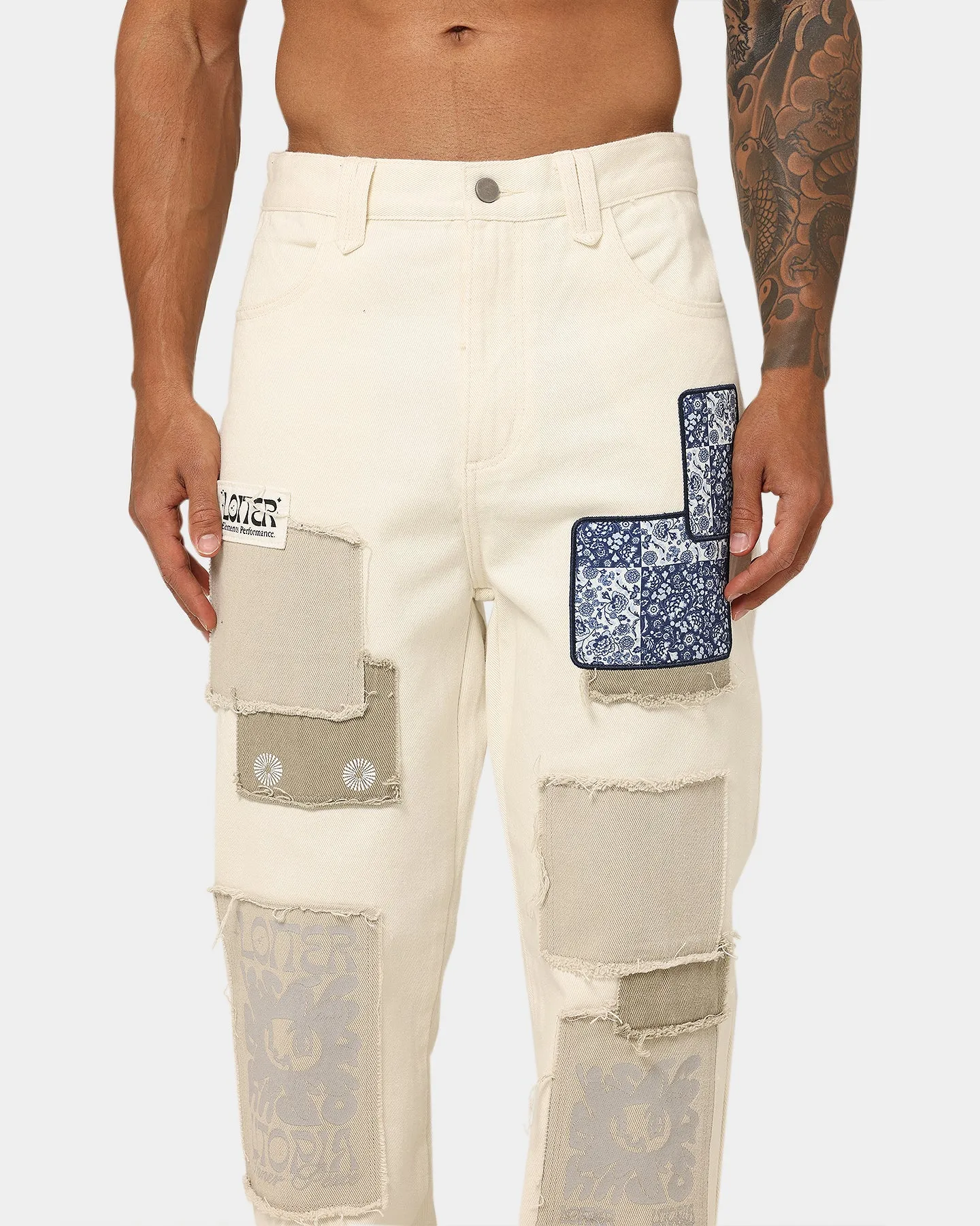 Loiter Utopia Patchwork Jeans Ecru