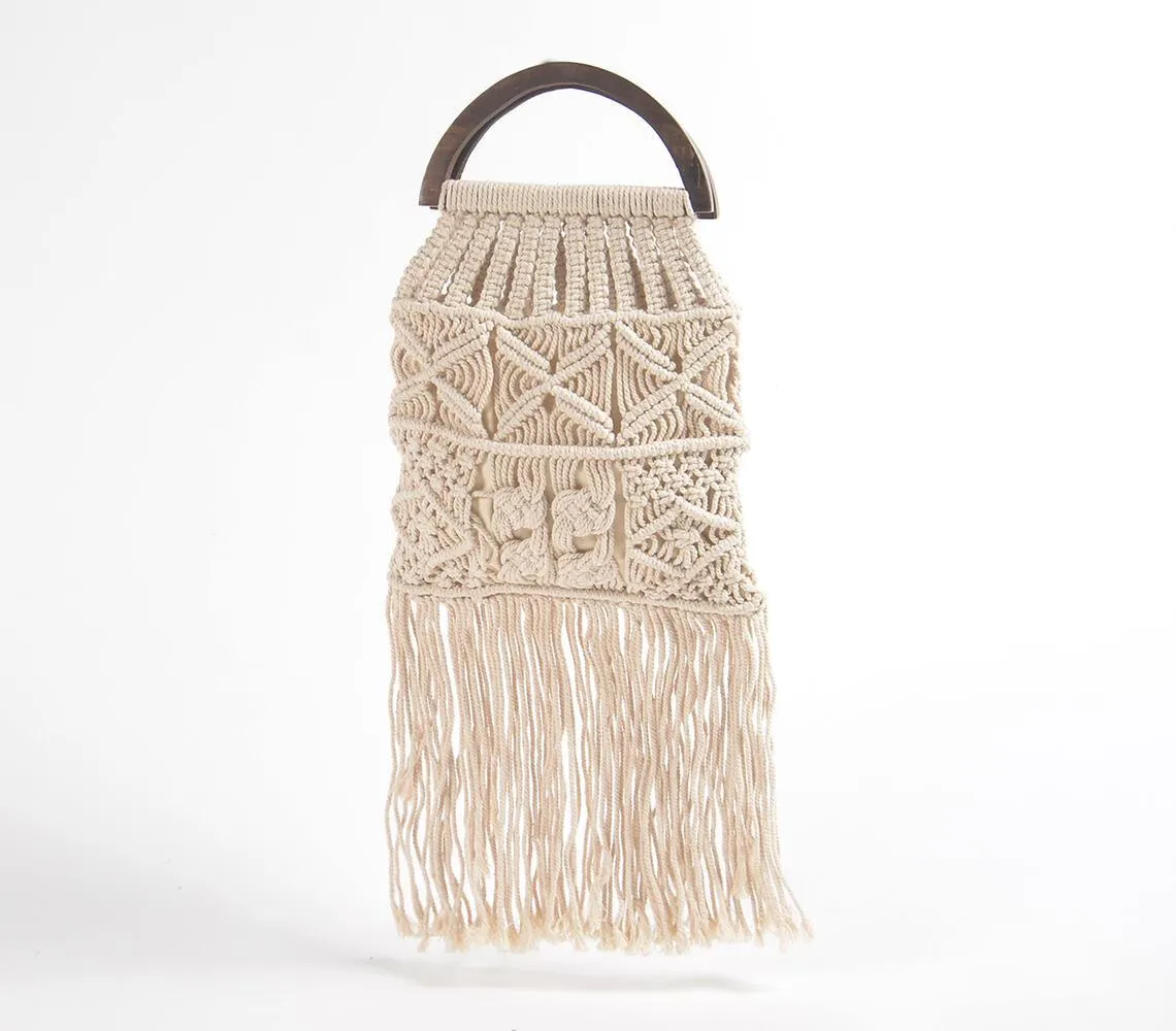 Macrame Fringed Handbag