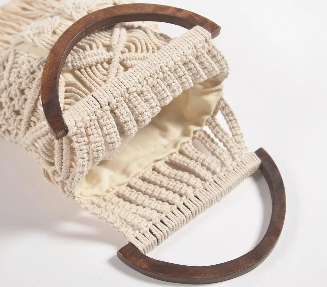 Macrame Fringed Handbag