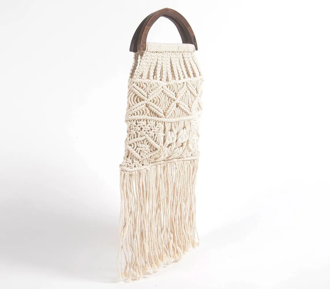 Macrame Fringed Handbag