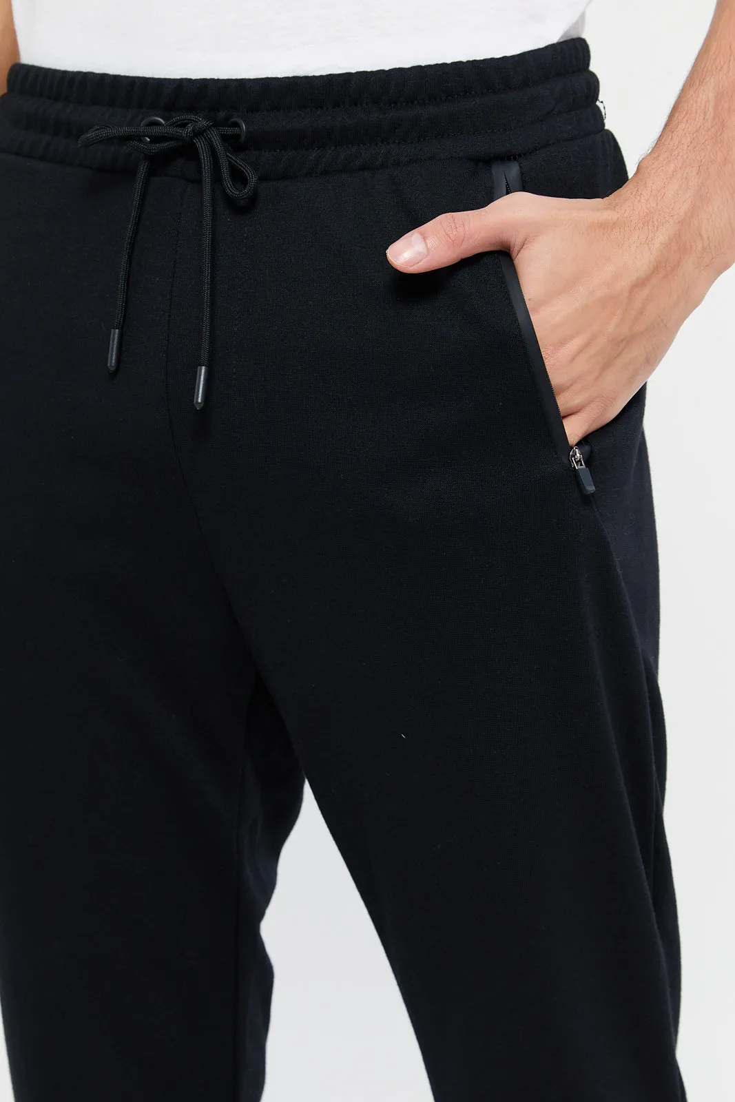 Men Black Slim Fit Active Pants