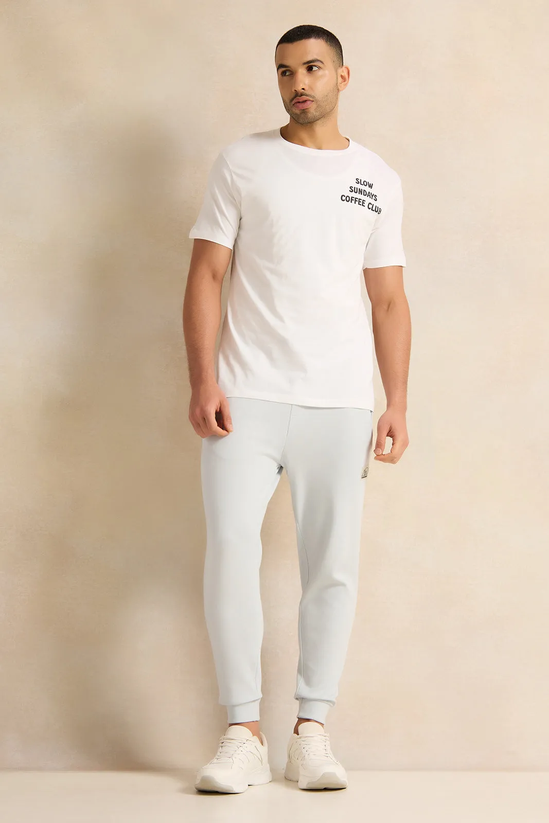 Men White Active Pants