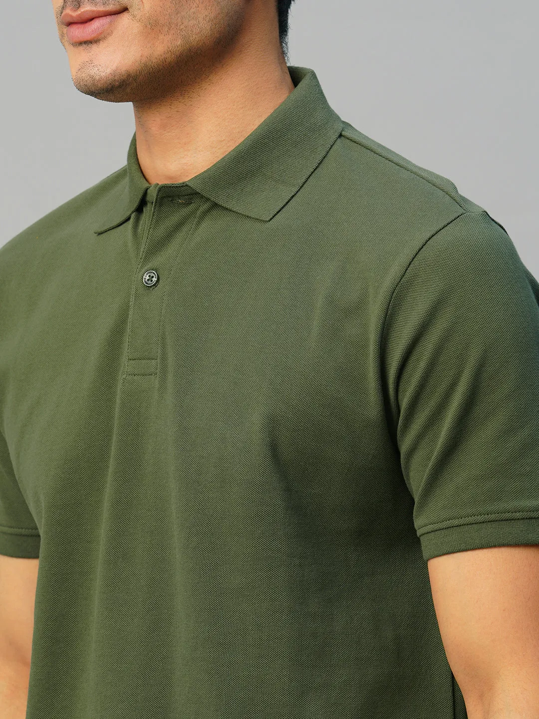 Men's Dk Green Cotton Regular Fit Tshirt