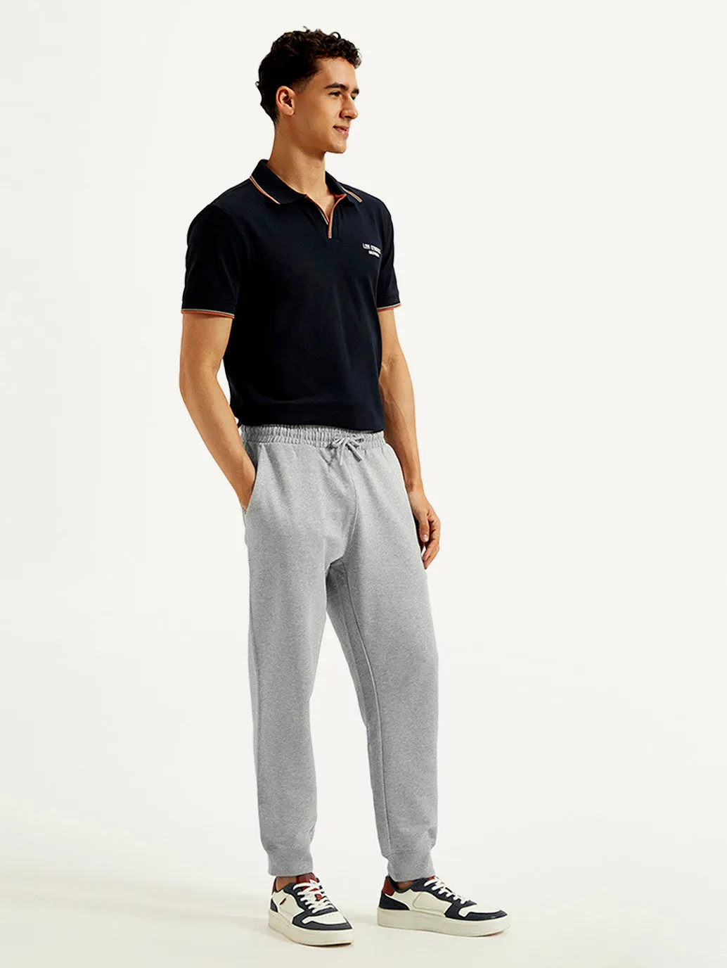 Men's Grey Solid Utility Joggers