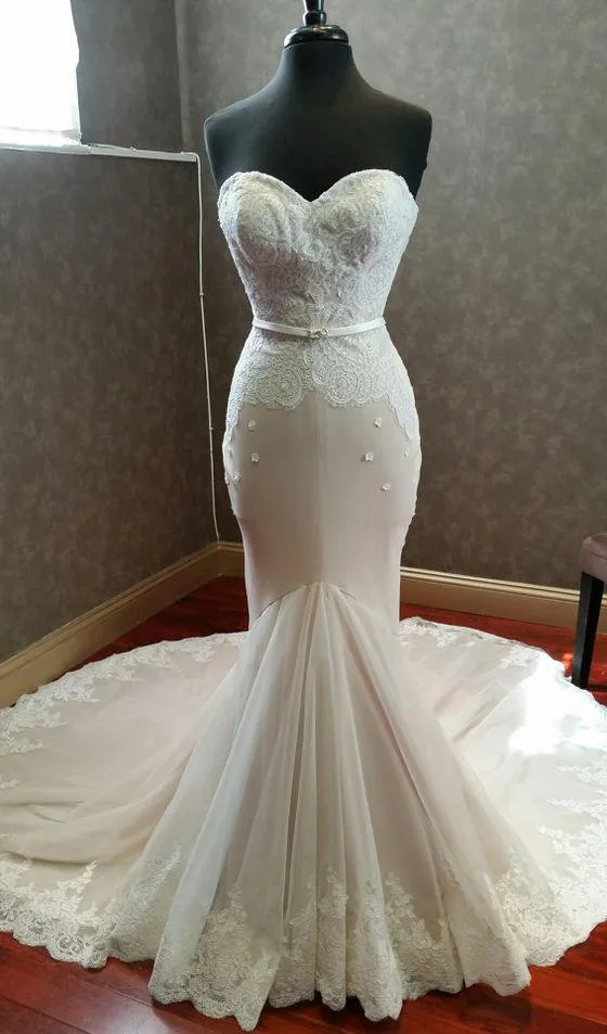 Mermaid Sweetheart Lace Long Train 2025 Wedding Dresses