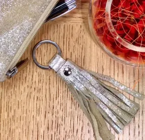 Metallic Rimor Tassel Key Ring CC16 Beige