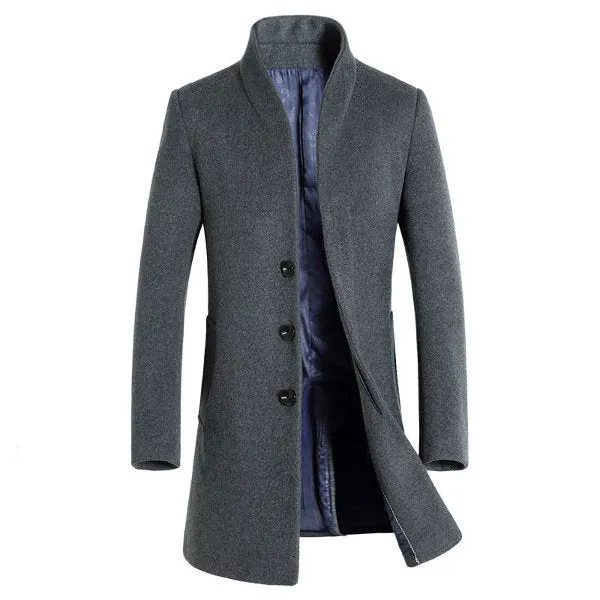 Mid-long Casual Wool Trench Coat