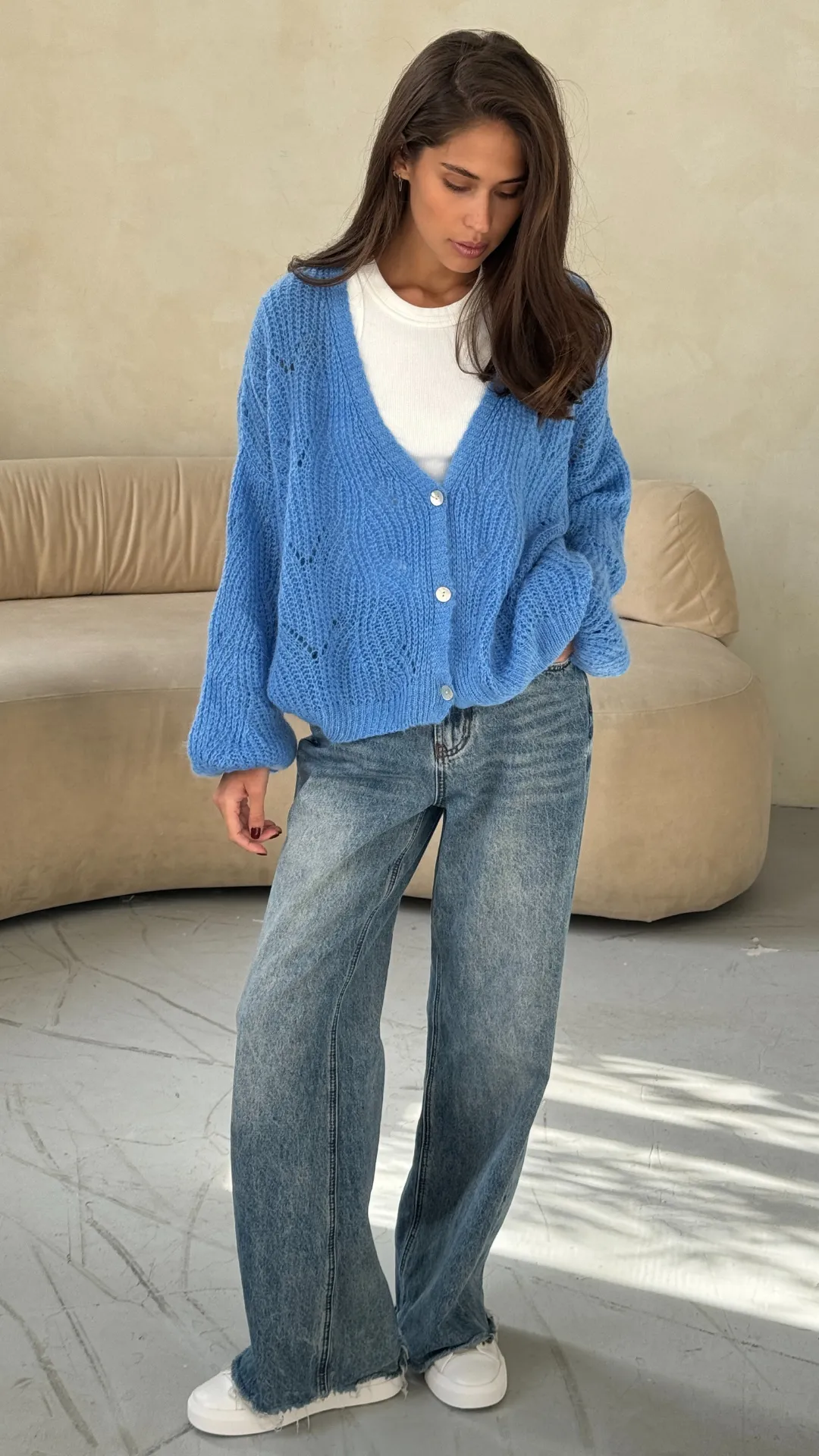 MILEY CARDIGAN - CORNFLOWER BLUE