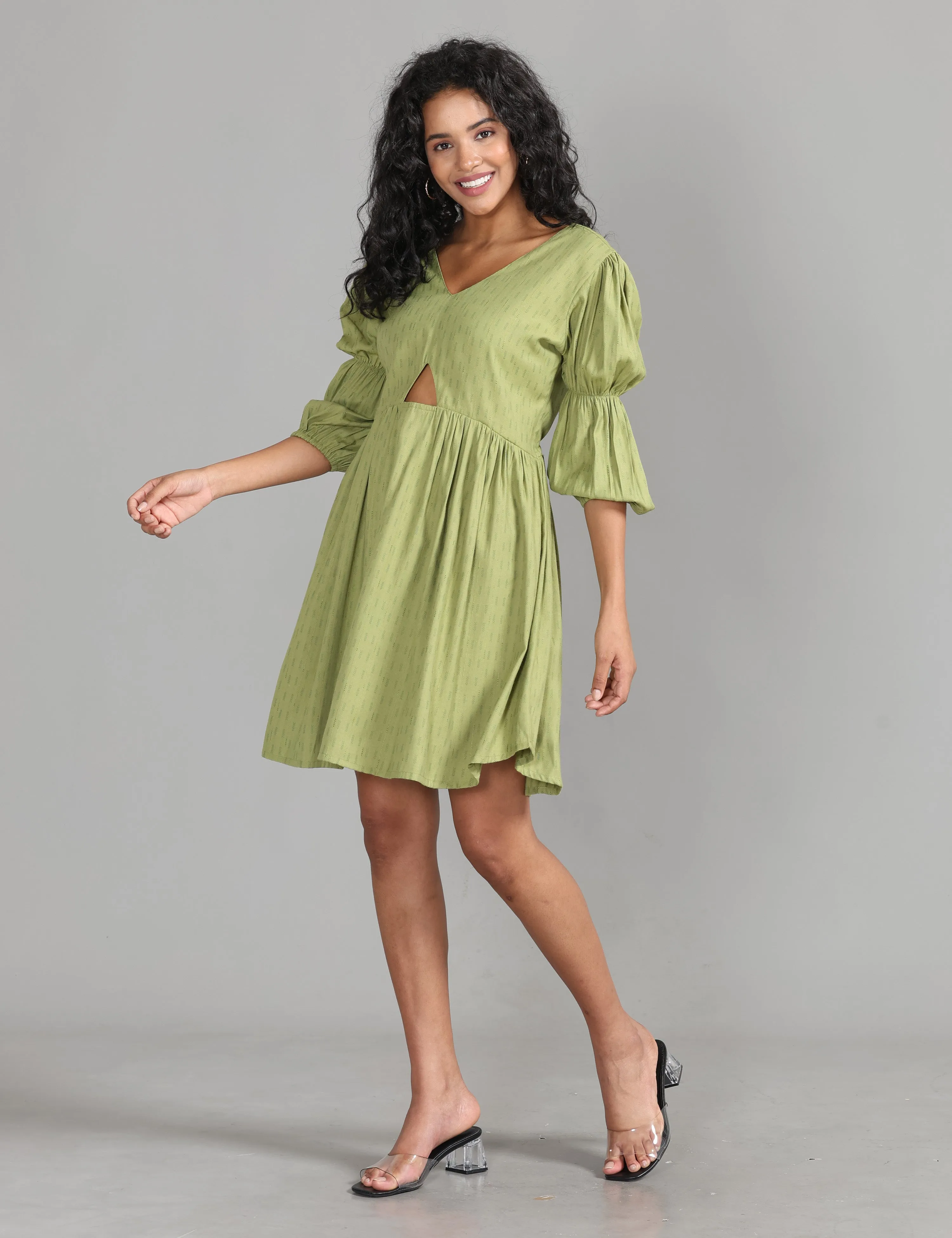 Minty Freshness A-line Dress