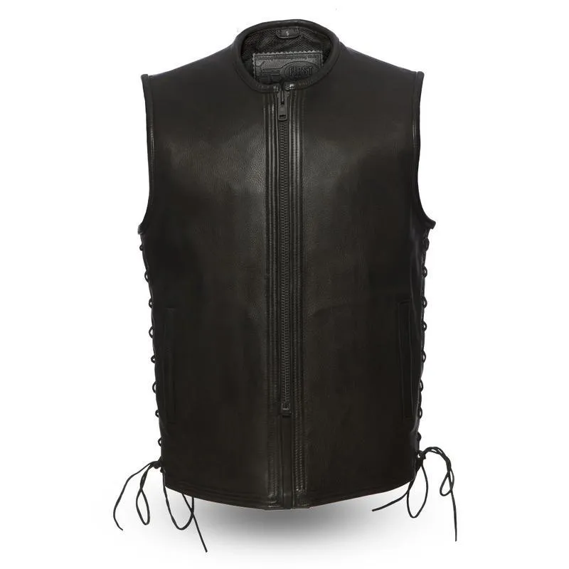 MKL - Schwartz Men's Motorcycle Leather Vest