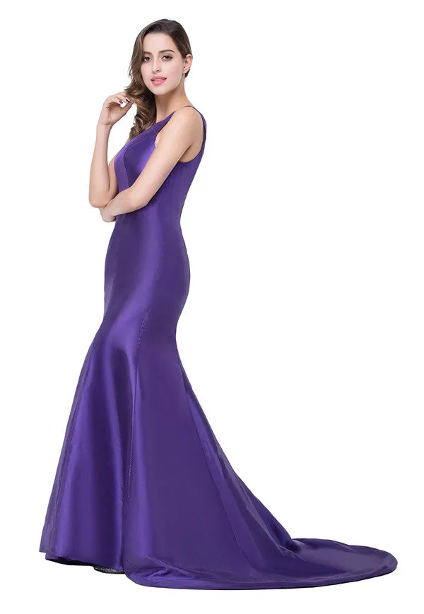 One-shoulder Sweep-length Mermaid Satin Bridesmaid Dresses