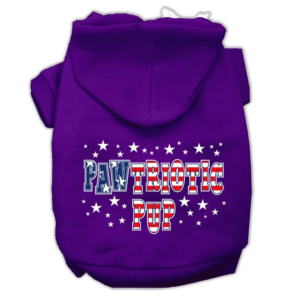 Pawtriotic Pup Screen Print Pet Hoodies Purple Size M (12)