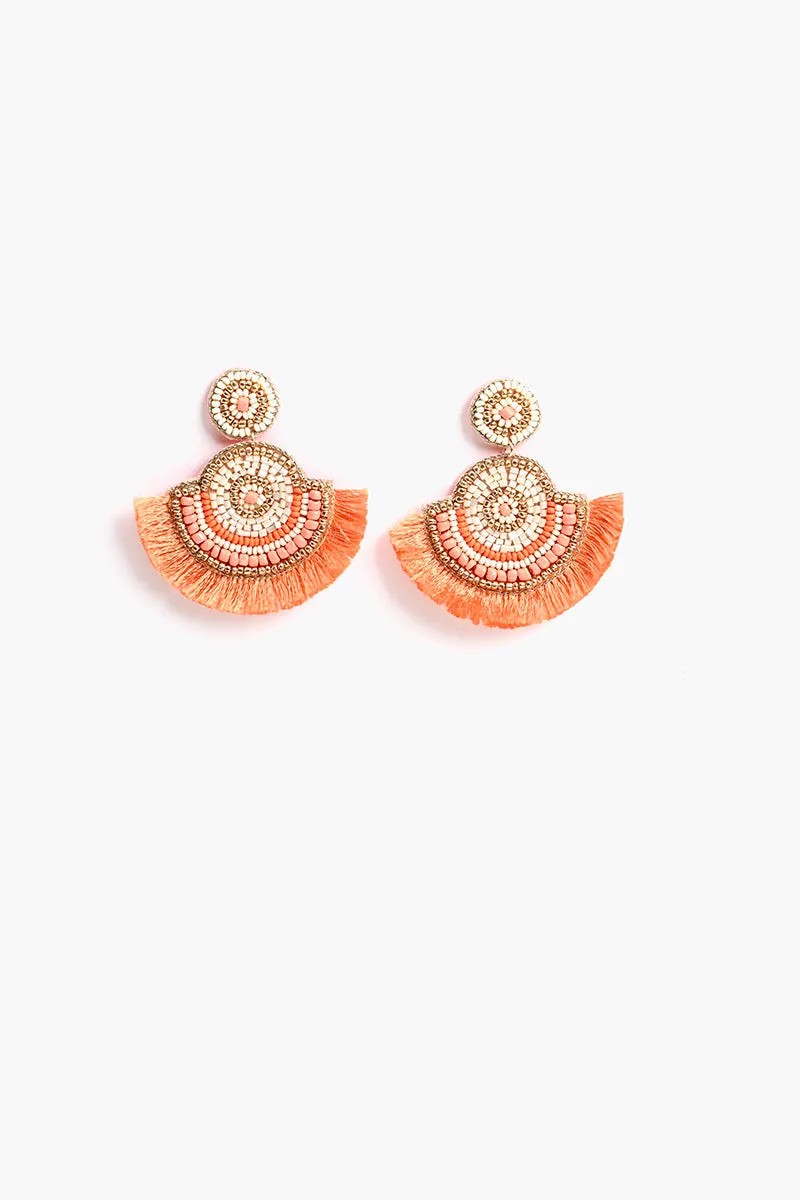 Peach Parfait Embellished Earrings