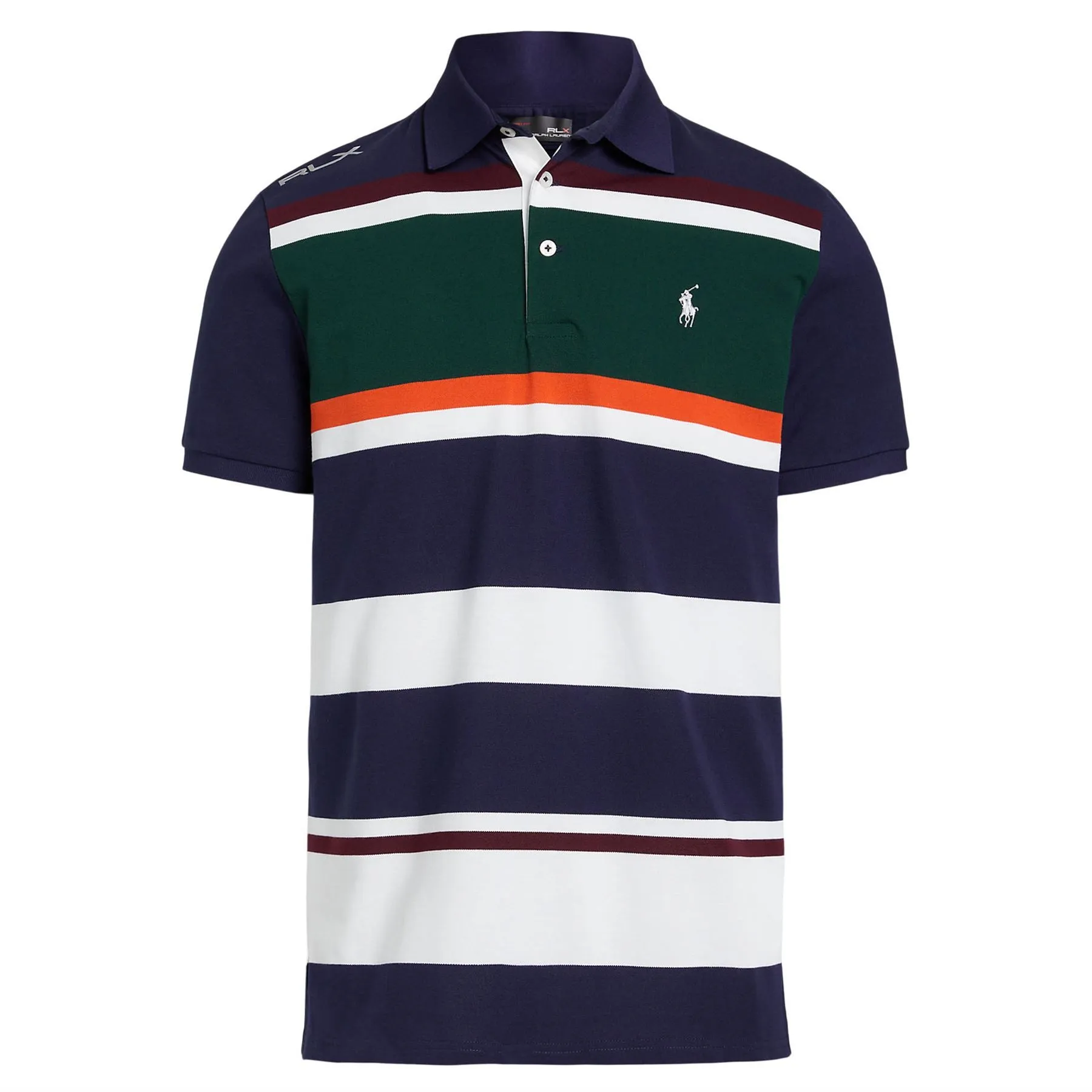 Performance Pique Polo Navy Stripe Refined Navy Multi - AW23