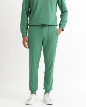 Rare Rabbit Men's Otari Green Cotton Polyester Fabric Drawstring Closure Regular Fit Mid Rise Trackpant