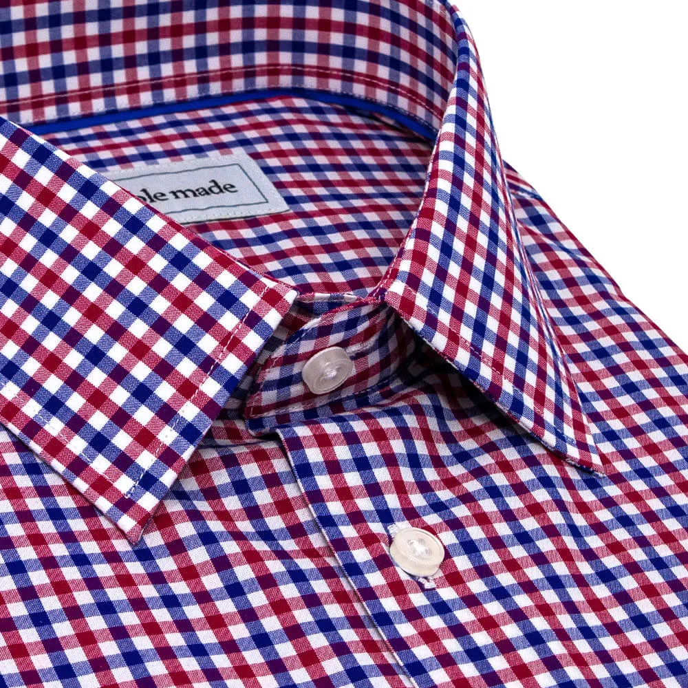 Red and Blue Checked Dress Shirt | The Kang