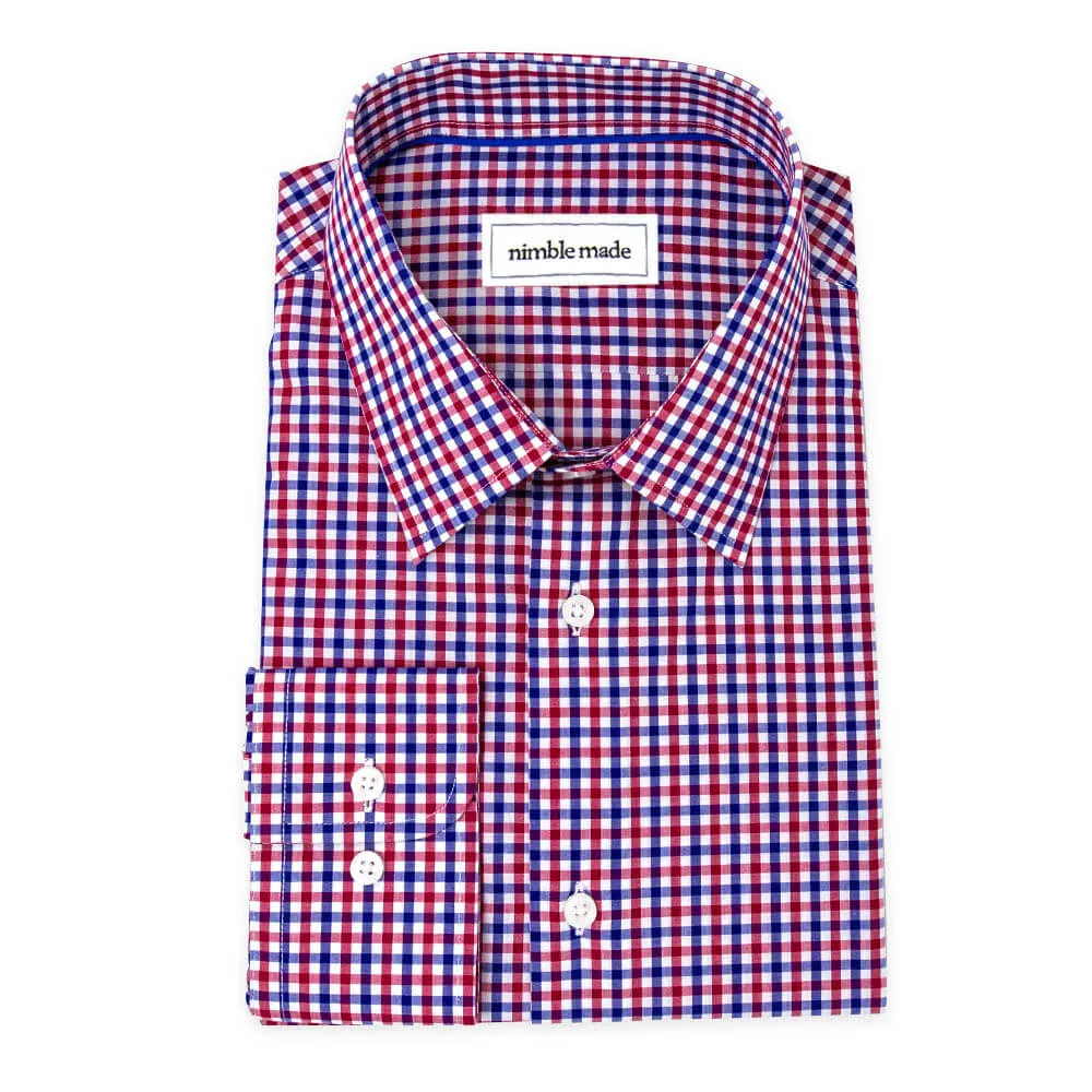 Red and Blue Checked Dress Shirt | The Kang