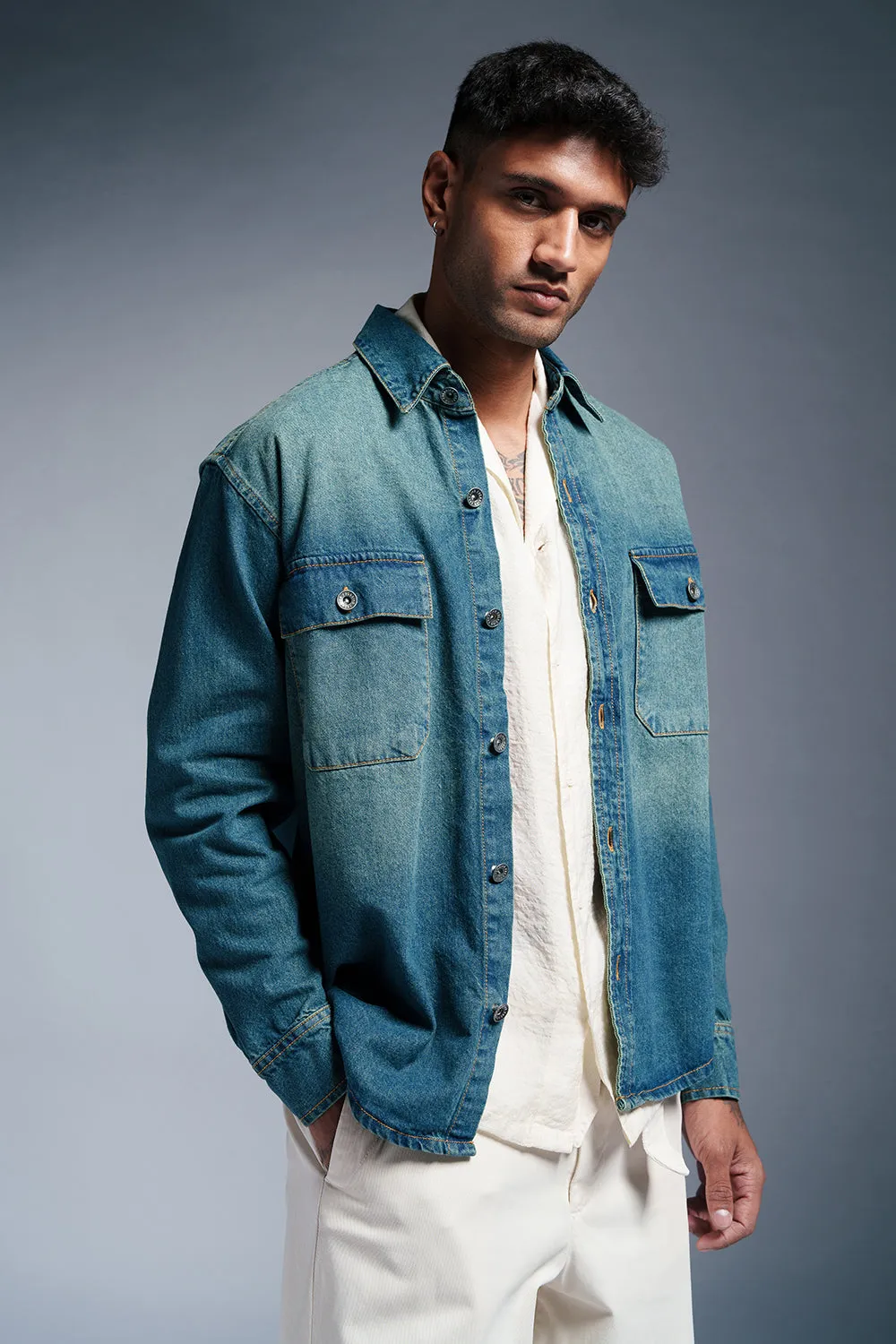 Retro Royal Men's Denim Jacket