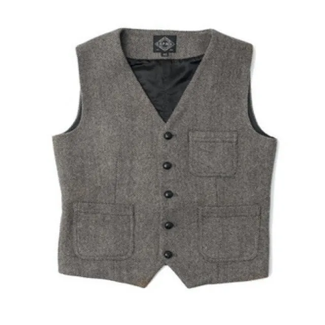 Riolio Men's Suit Vest Blue Single Breasted Woolen Blended Mens Vest Denim Jeans Waistcoat Jacket Slim Fit Casual Formal Business