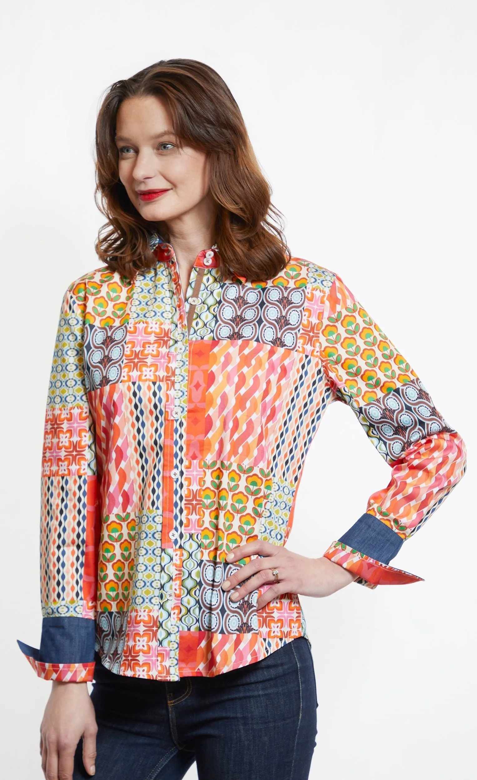 Rome Shirt Multi Patchwork Print