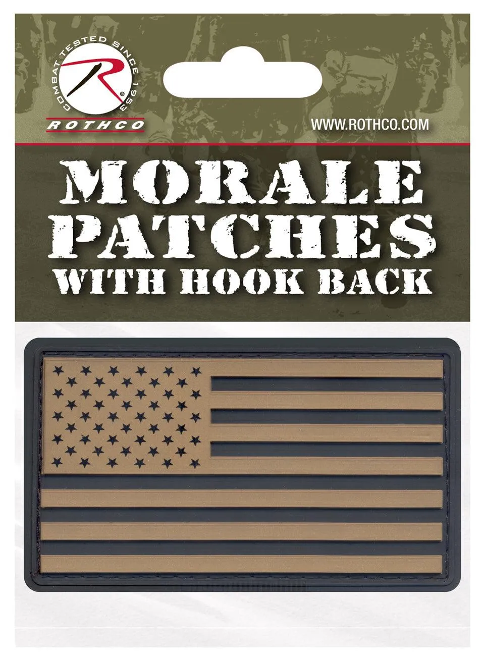 Rothco PVC US Flag Patch With Hook Back