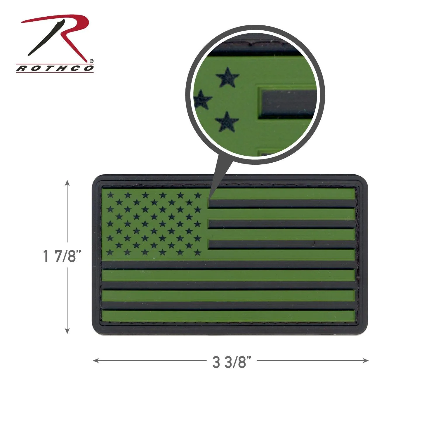 Rothco PVC US Flag Patch With Hook Back