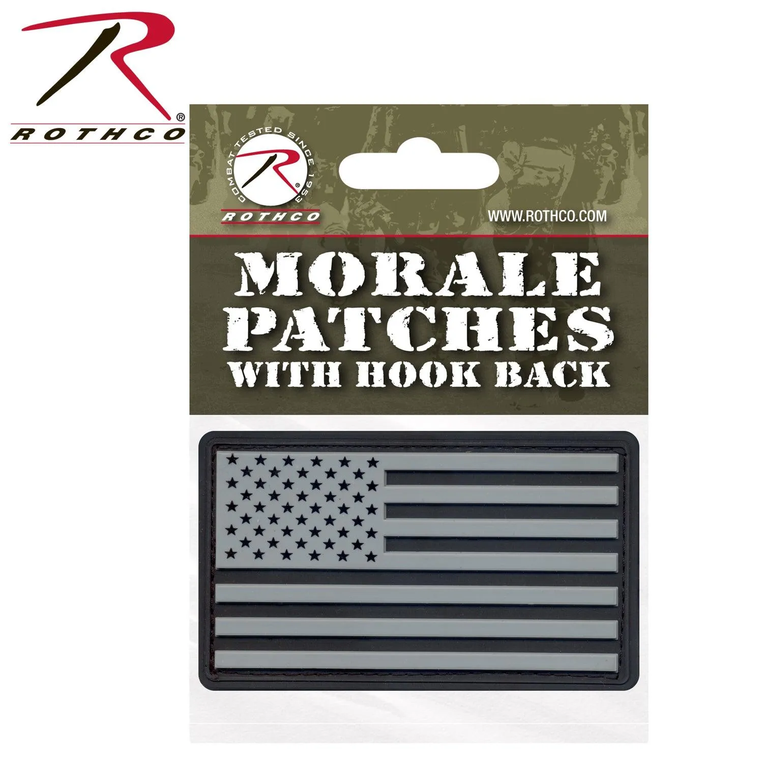 Rothco PVC US Flag Patch With Hook Back