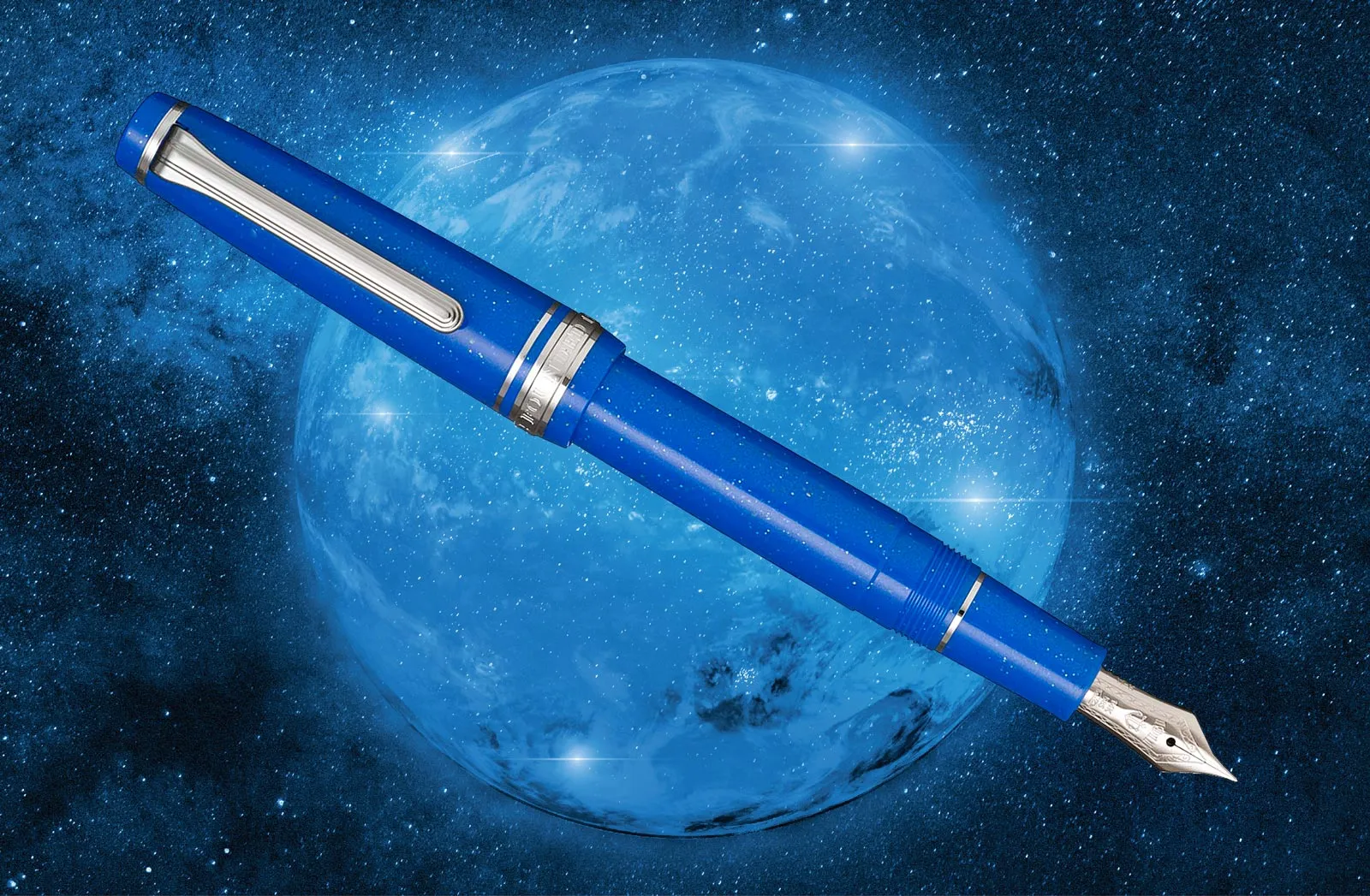 Sailor Pro Gear Slim Blue Dwarf Rhodium Trim Fountain Pen