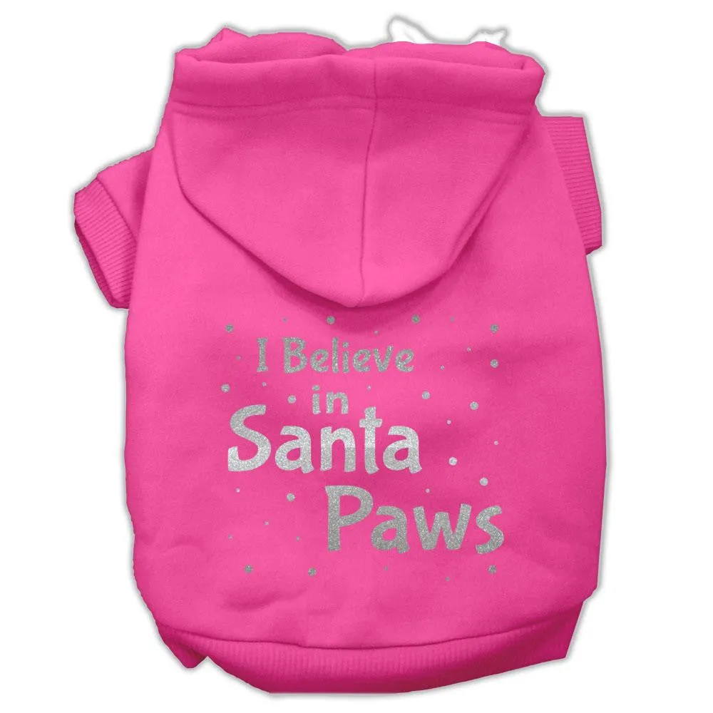 Screenprint Santa Paws Pet Hoodies Bright Pink Size Med (12)