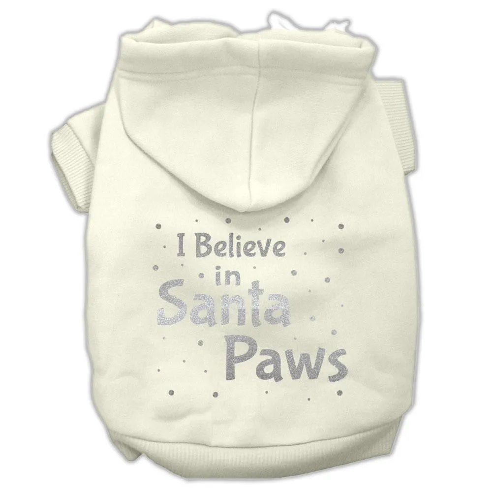 Screenprint Santa Paws Pet Hoodies Cream Size XL (16)