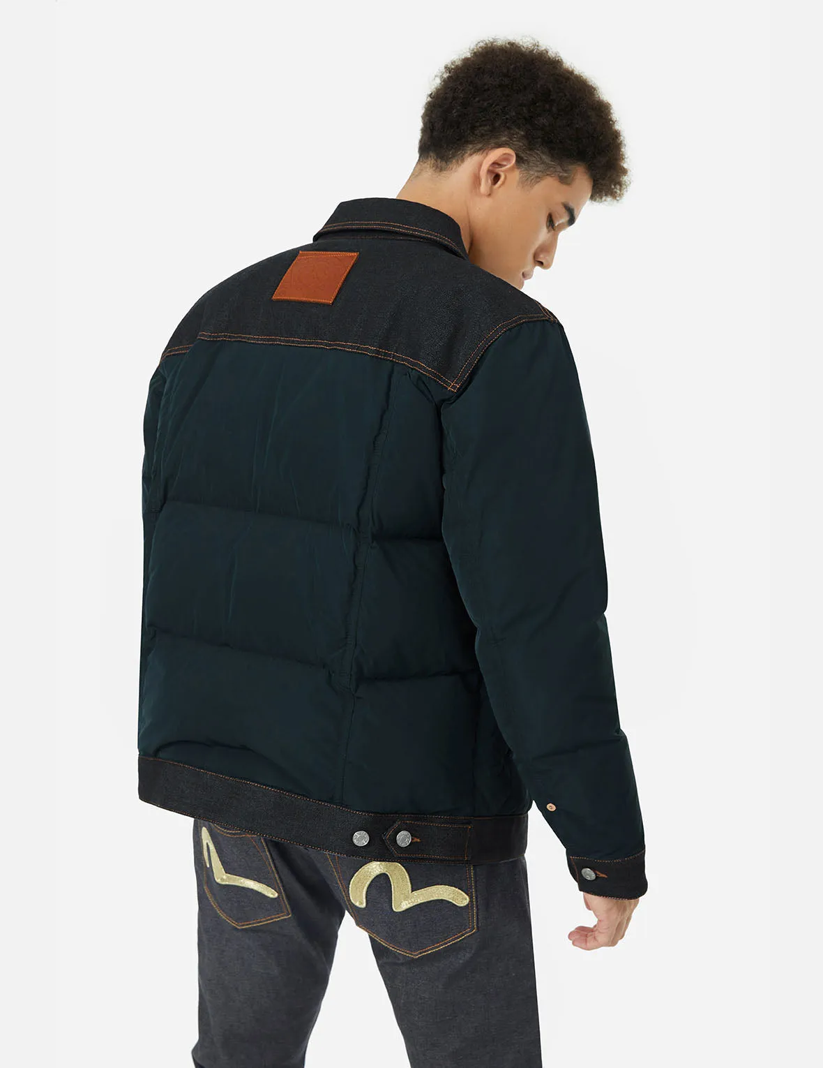 Seagull Metallic Embroidery Regular Fit Down Jacket