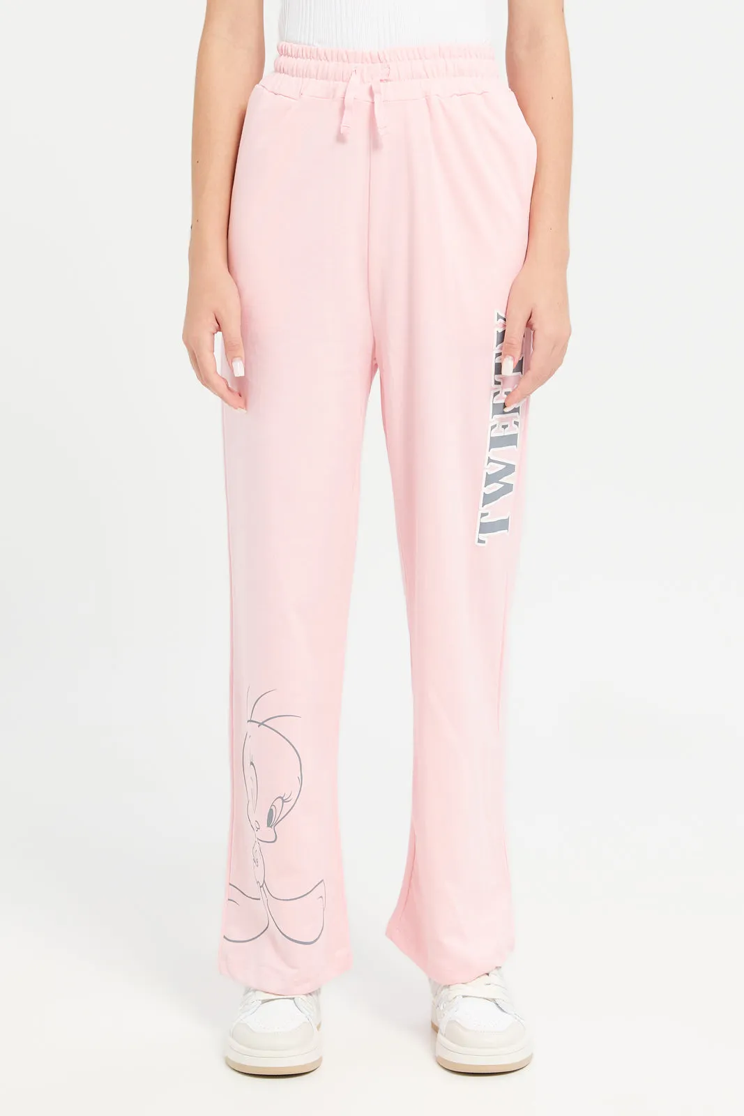 Senior Girls Pink Tweety Track Pants