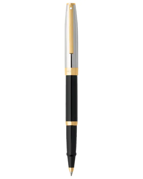 Sheaffer Sagaris, Brushed Chrome, Gold Tone Trim, Rollerball Pen